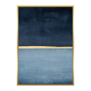 VENICE Bild Abstrakt Horizont blau/gold 65x93